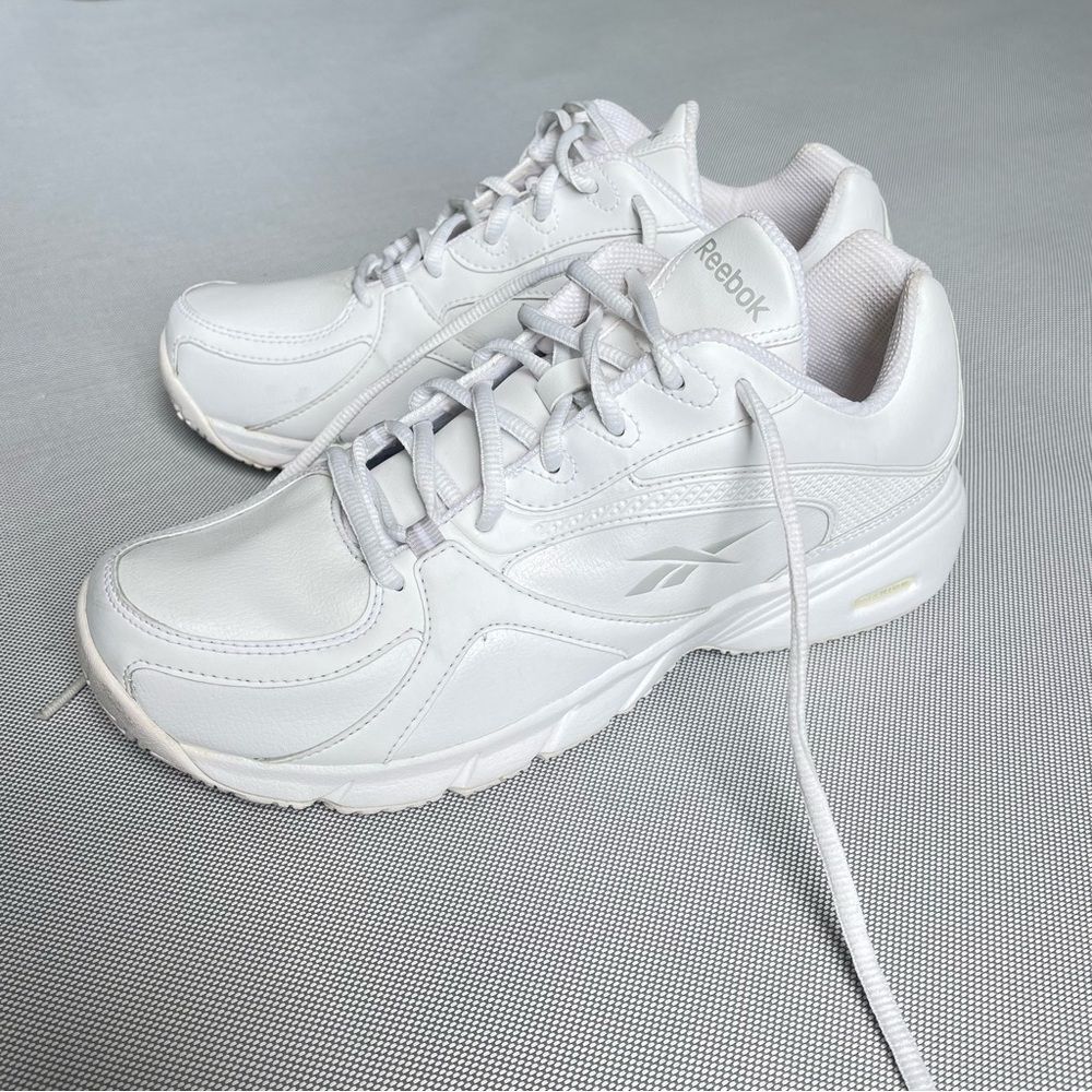 Reebok All White DMX Ride Oil Resistant Sneakers Women’s Size 8 1/2 Wide EUC